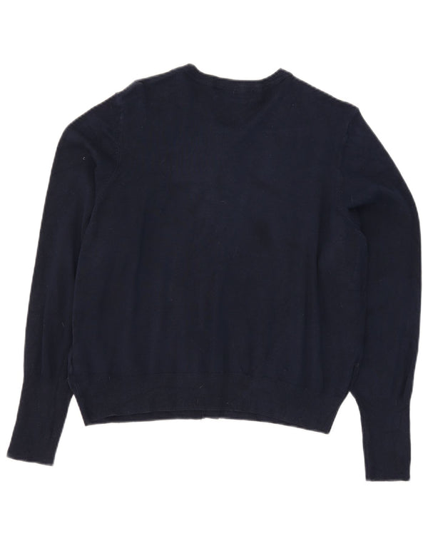 Женский укороченный кардиган Marks & Spencer UK 20 2XL Темно-синий из вискозы