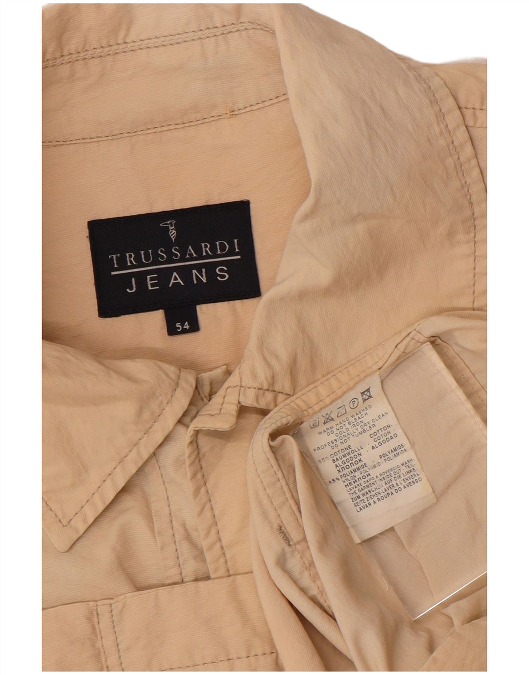 TRUSSARDI JEANS Мужская куртка IT 54 2XL Бежевый хлопок