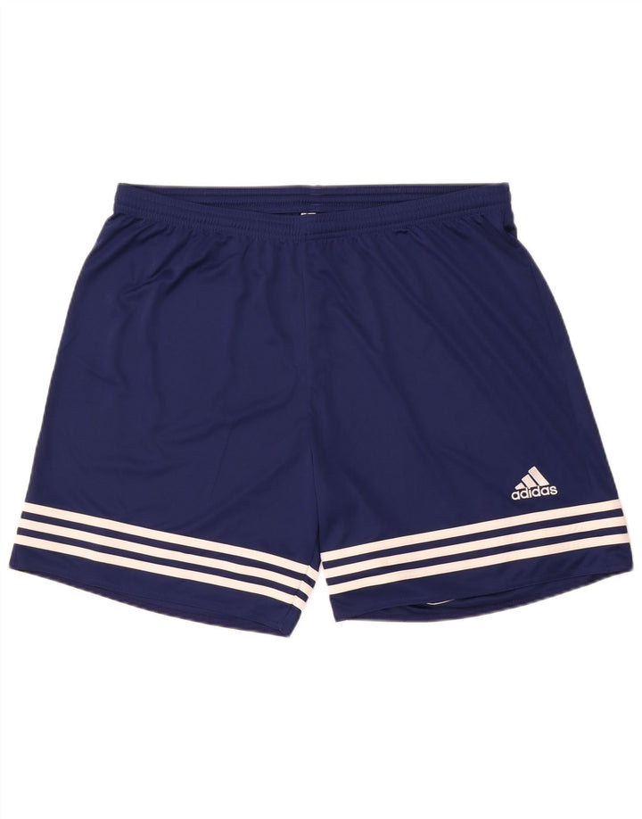 Мужские спортивные шорты Adidas Climalite XL, темно-синие полосатые полиэстер