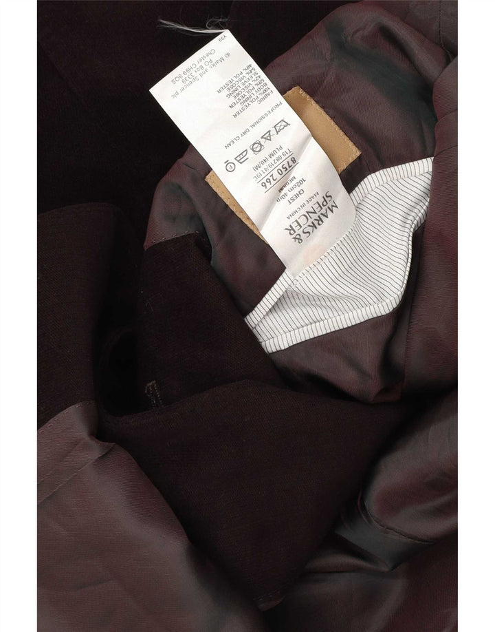Мужской пиджак с 2 пуговицами Marks & Spencer UK 40, средний темно-бордовый полиэстер