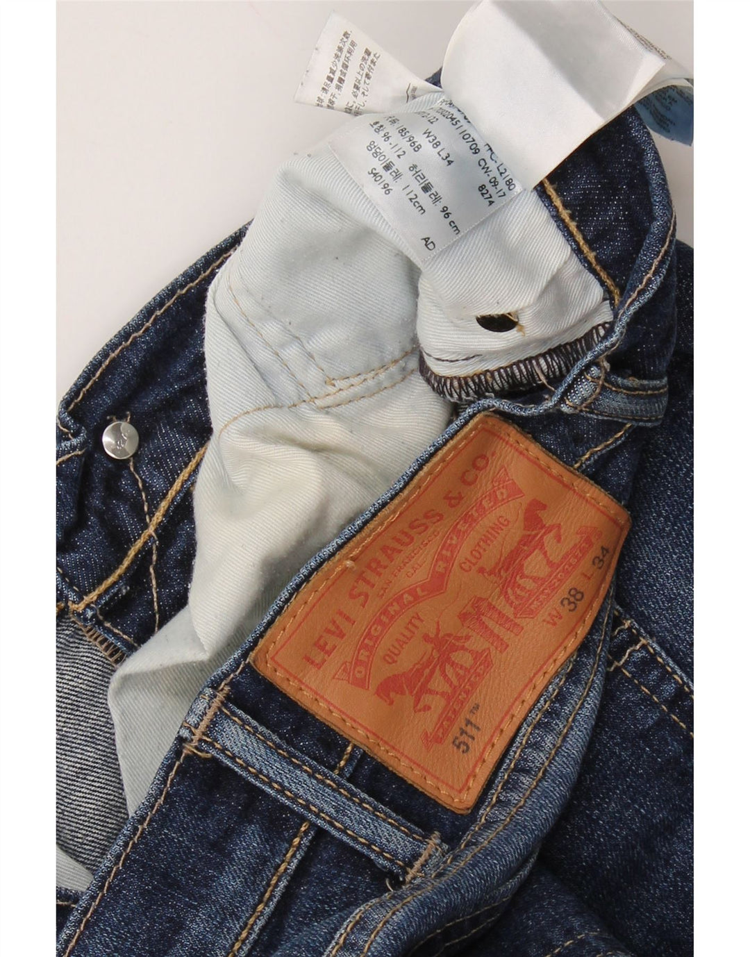 Мужские джинсы LEVI'S 511 Slim W38 L34 Синие, хлопок