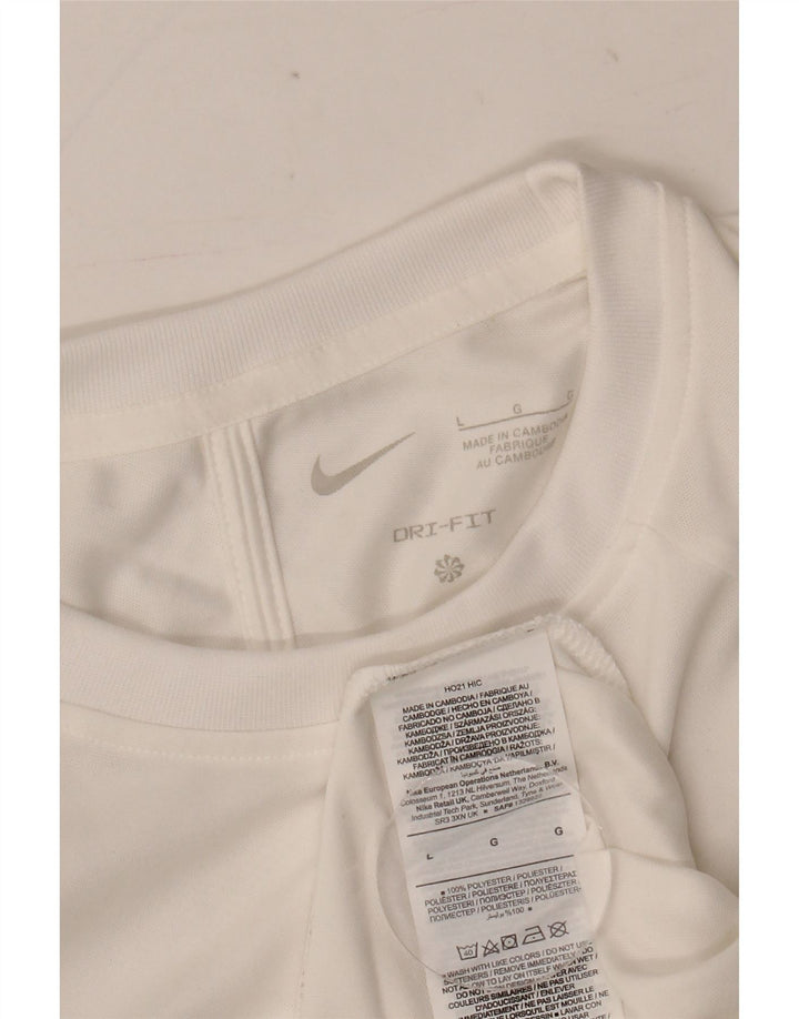 Мужская футболка Nike Dri Fit, большой белый полиэстер с цветными блоками