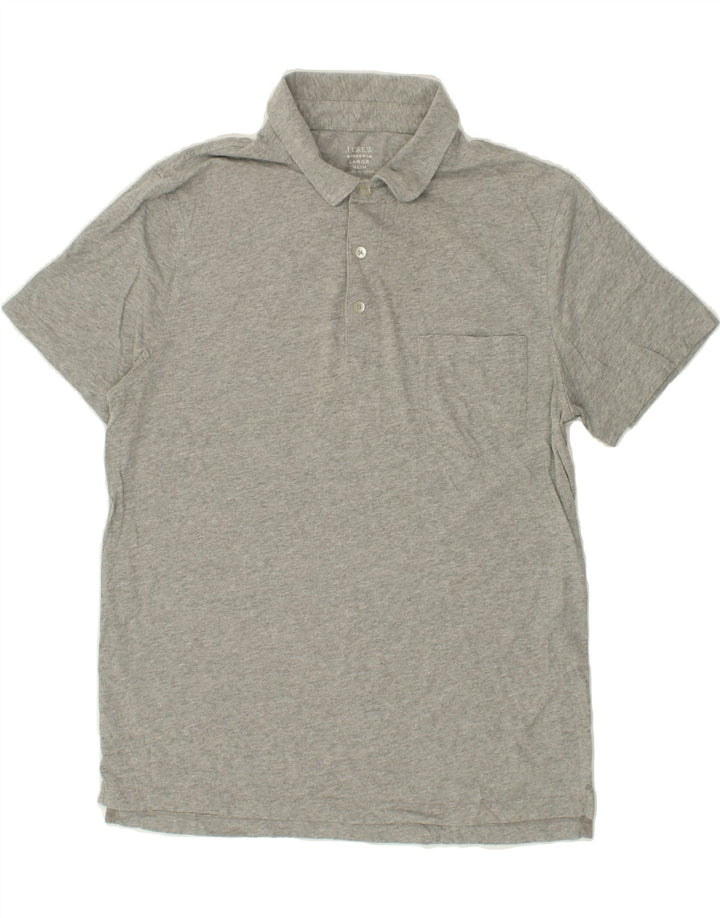 J. CREW Mens Broken In Slim Polo Shirt Large Grey Cotton Vintage J. Crew and Second-Hand J. Crew from Messina Hembry 