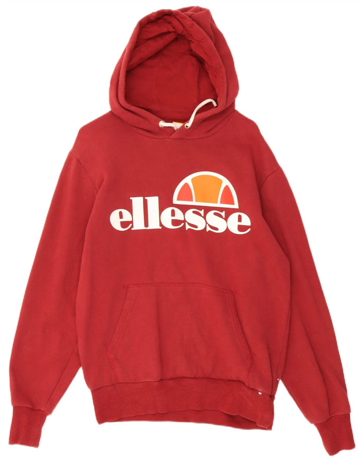 Ellesse Мужской джемпер с капюшоном с рисунком, средний красный, хлопок