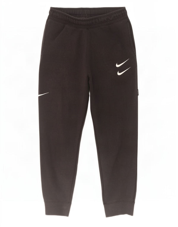 Мужские спортивные брюки с рисунком Nike Swoosh, джоггеры, средний черный, хлопок