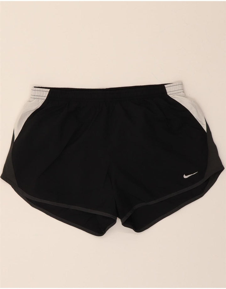 NIKE Womens Dri Fit Sport Shorts UK 14 Medium  Black Colourblock Polyester Vintage Nike and Second-Hand Nike from Messina Hembry 