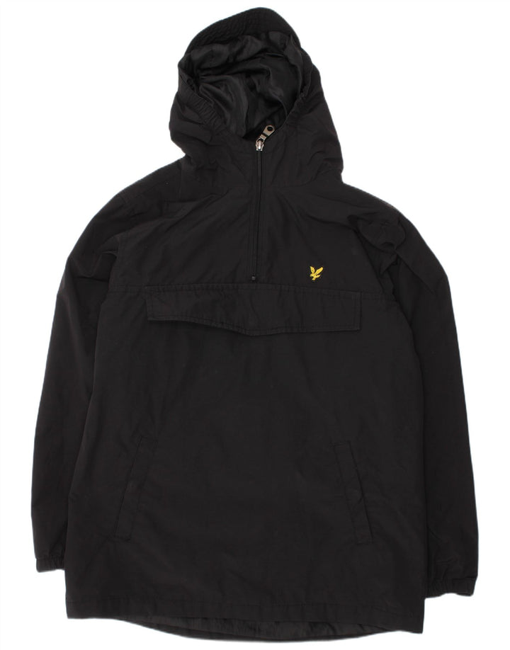LYLE & SCOTT Boys Hooded Anorak Jacket 10-11 Years Black Cotton