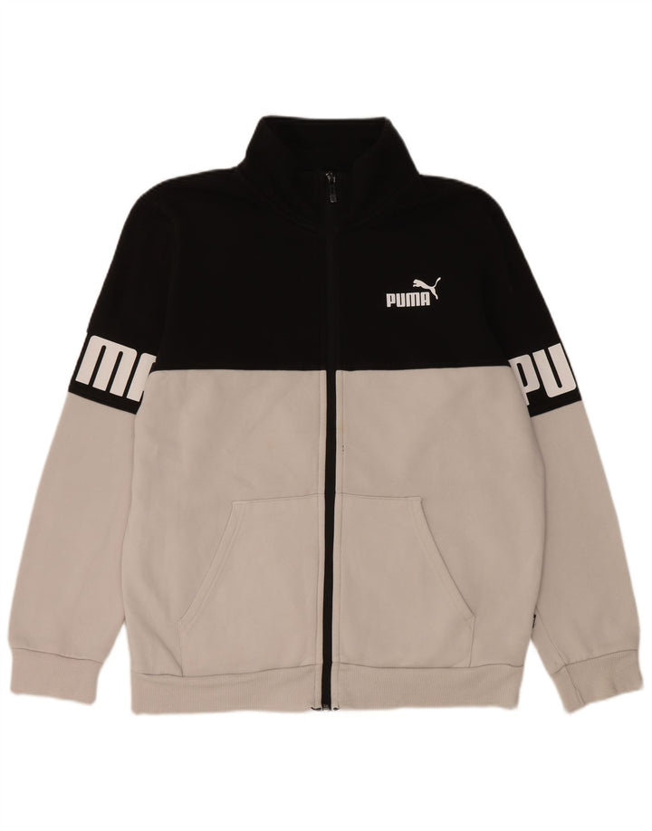 Puma Мужской спортивный костюм с графическим рисунком, верхняя куртка, средний черный, хлопок с цветными блоками