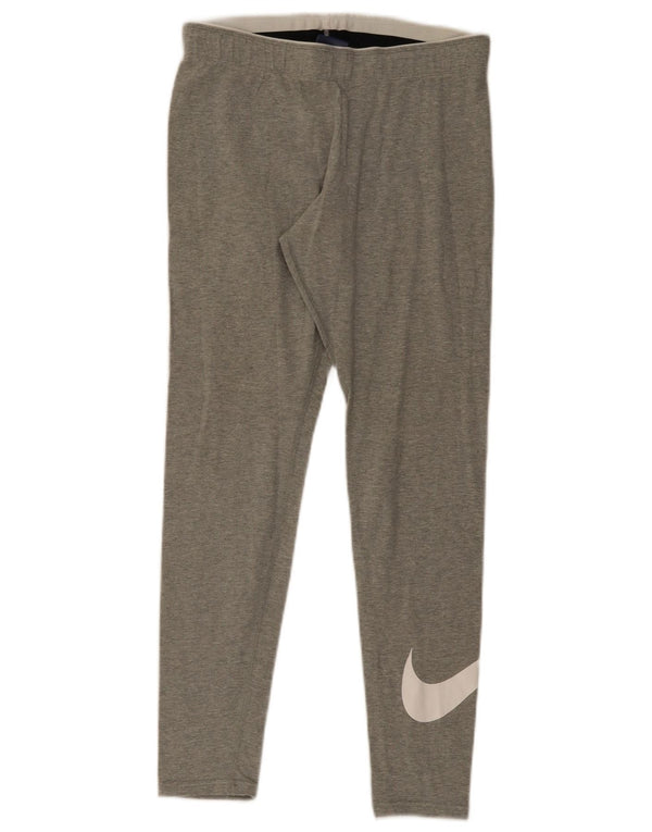 Женские леггинсы с рисунком Nike UK 12, хлопок среднего серого цвета с крапинками
