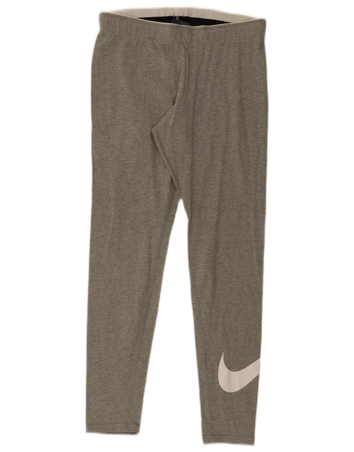 Женские леггинсы с рисунком Nike UK 12, хлопок среднего серого цвета с крапинками