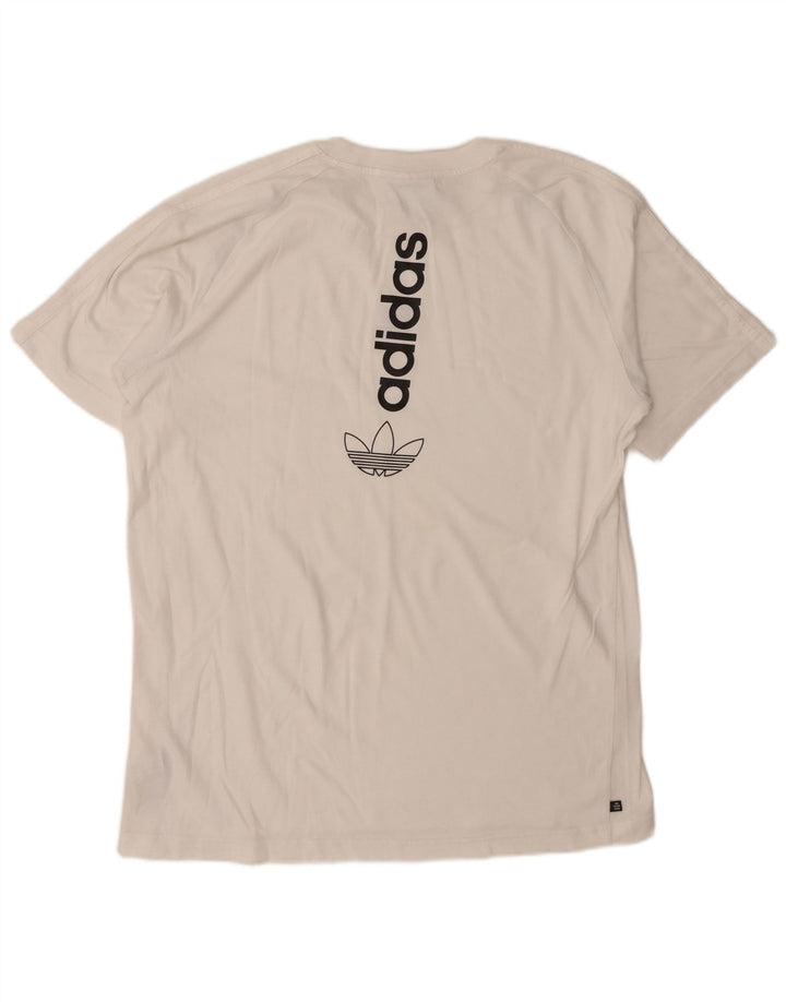 ADIDAS Мужская футболка с рисунком, большой белый хлопок