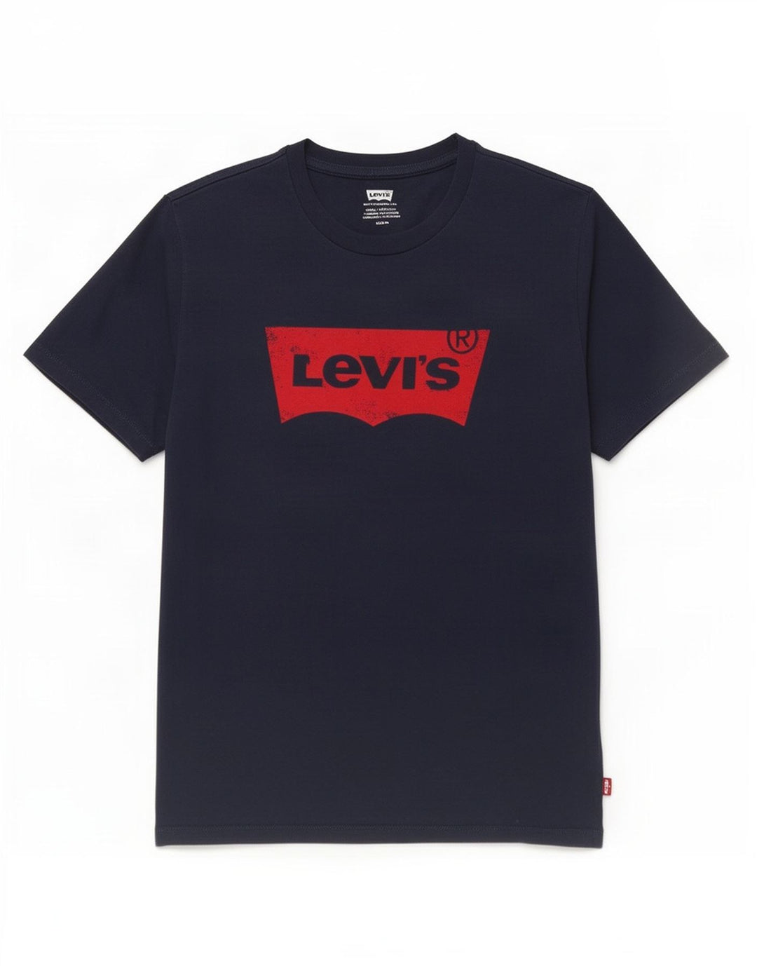 Мужская футболка с рисунком Levi's, топ среднего размера, темно-синий, хлопок
