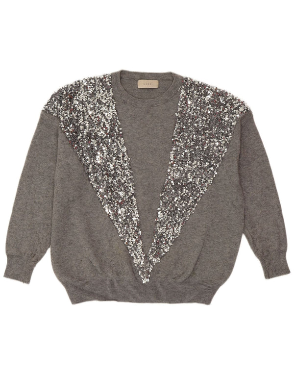 Женский джемпер с круглым вырезом COAST UK 14, большой серый вискоза