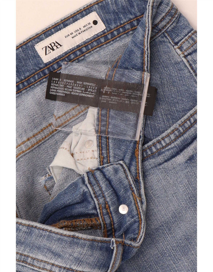 Женские прямые джинсы Zara EU 40 Medium W30 L29, синие, хлопок