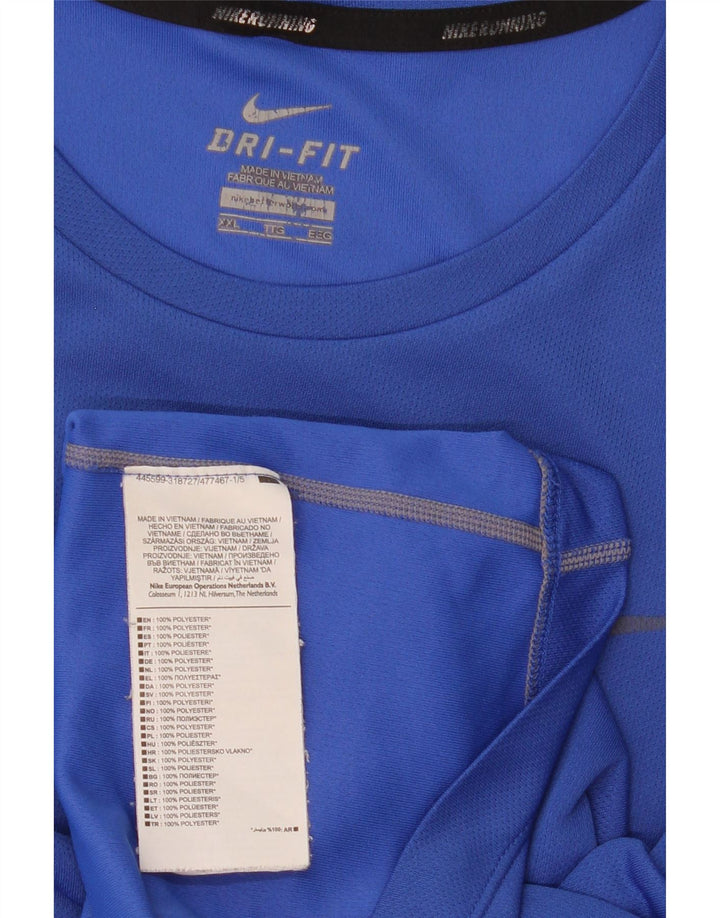Мужская футболка Nike Dri Fit 2XL, синий полиэстер