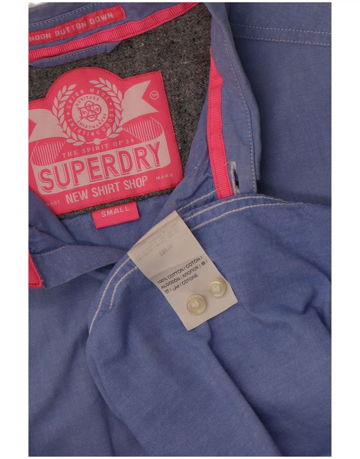 Мужская рубашка Superdry, маленькая синяя, хлопок