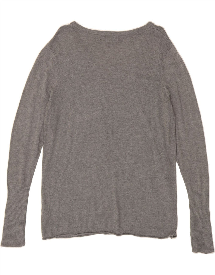 MOSSIMO Womens V-Neck Jumper Sweater UK 20 2XL Grey Nylon Vintage Mossimo and Second-Hand Mossimo from Messina Hembry 