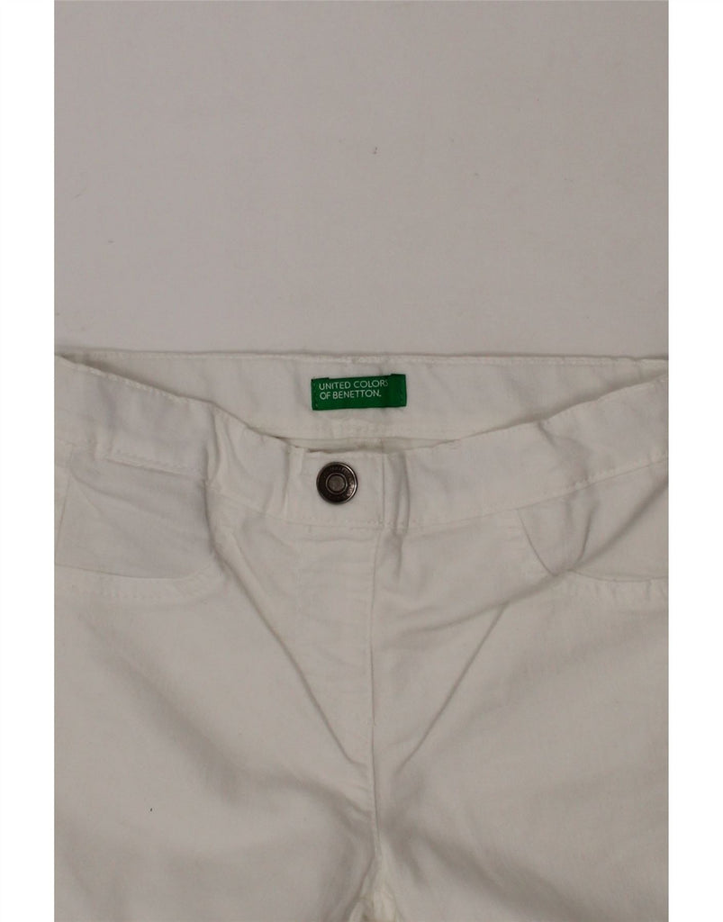 BENETTON Girls Slim Casual Trousers 5-6 Years W21 L19 White Cotton Vintage Benetton and Second-Hand Benetton from Messina Hembry 