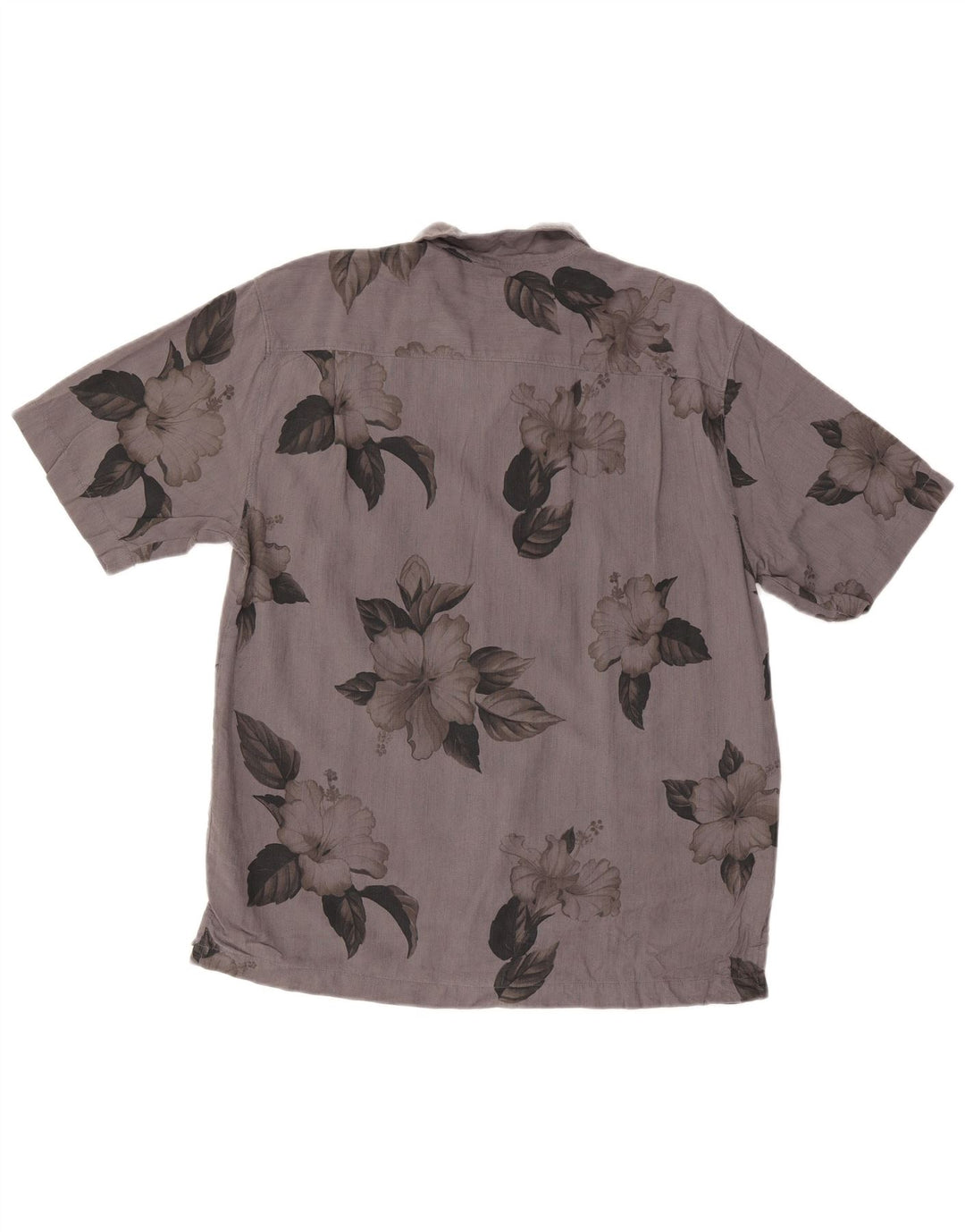 Tommy Bahama Мужская рубашка с коротким рукавом среднего серого цвета из шелка