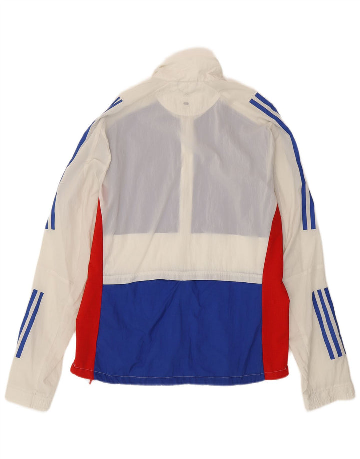 Мужской спортивный костюм для бега Adidas, верхняя куртка, средний белый нейлон с цветными блоками