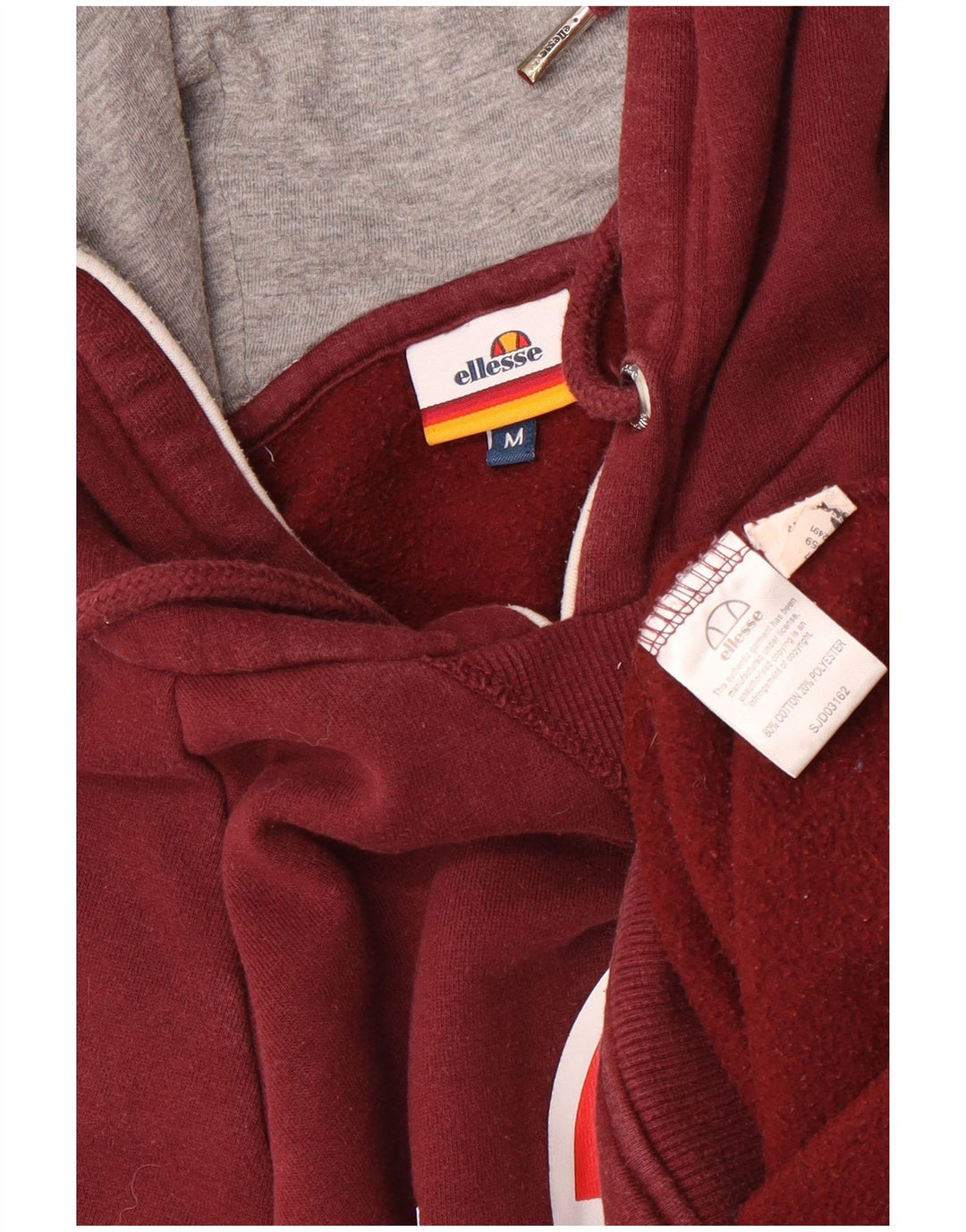 Мужской джемпер с капюшоном Ellesse с рисунком, темно-бордовый, хлопок