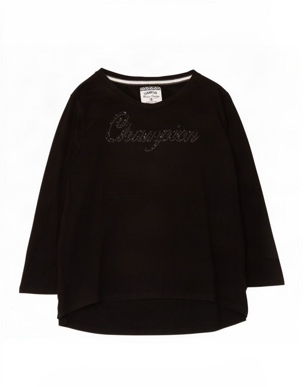 Женский топ Champion с длинным рукавом и графикой, Великобритания 18 XL, черный