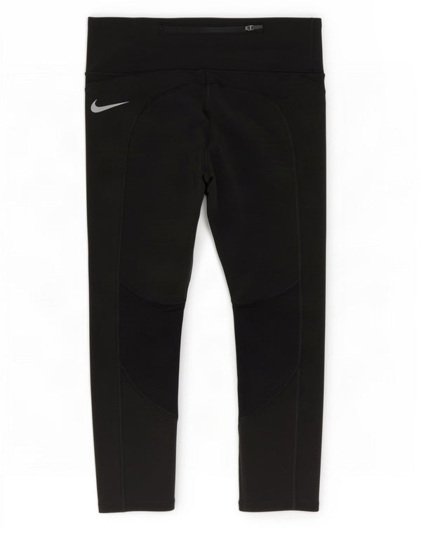 Женские леггинсы-капри Nike Dri Fit UK 8, маленькие черные из полиэстера