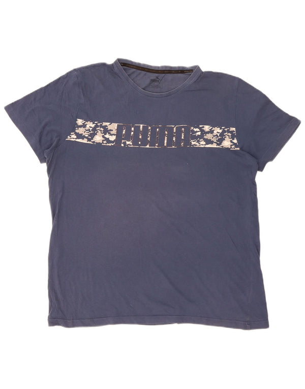 Мужская футболка с рисунком Puma Top XL темно-синяя