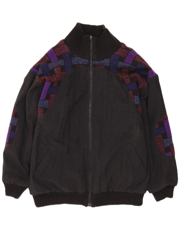 Мужская двусторонняя куртка Jeffrey Brownleader UK 40, большая фиолетовая с геометрическим рисунком