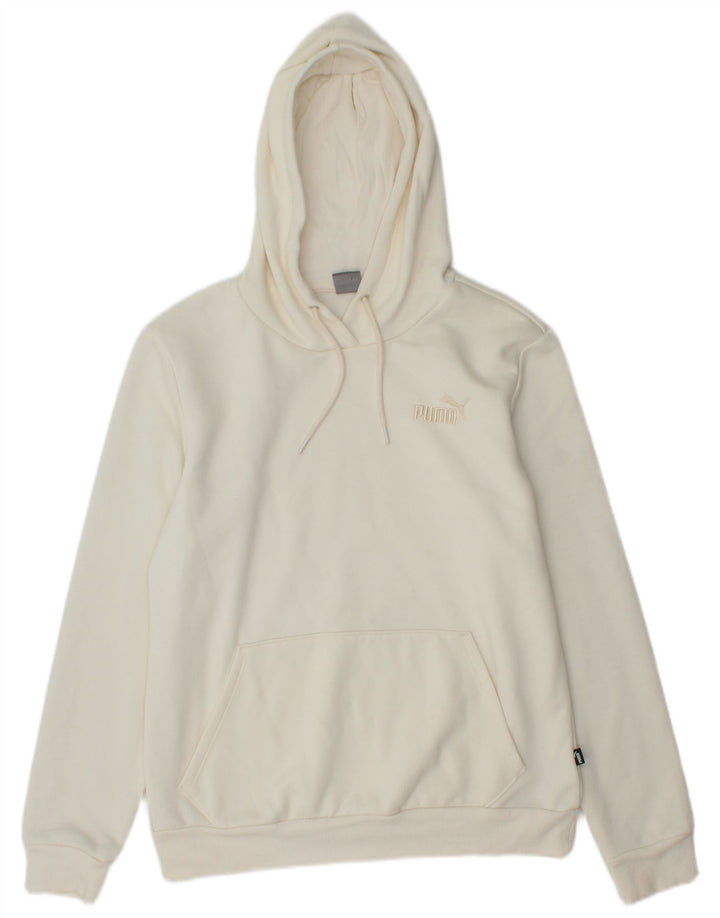 Женский джемпер с капюшоном Puma UK 14, средний белый хлопок, белый