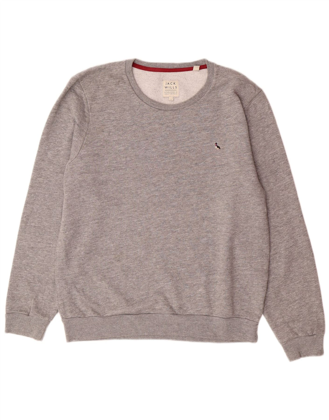 Мужской свитшот JACK WILLS, джемпер среднего серого цвета, хлопок с крапинками