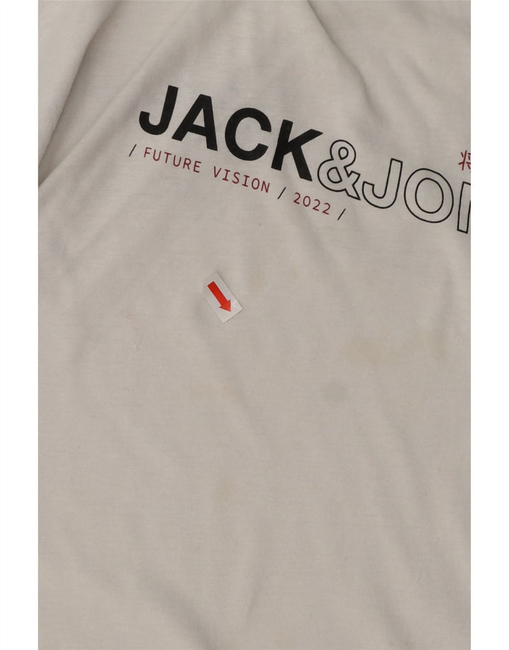 Мужская футболка с рисунком JACK & JONES, маленький белый хлопок