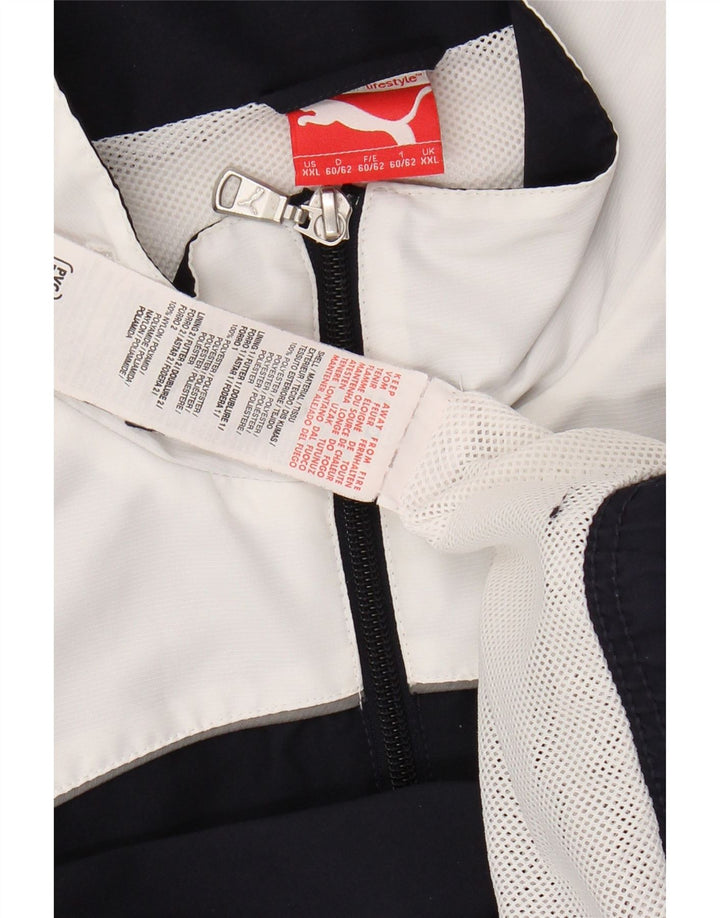 Мужской спортивный костюм PUMA с рисунком, верхняя куртка 2XL, темно-синий, полиэстер с цветными блоками
