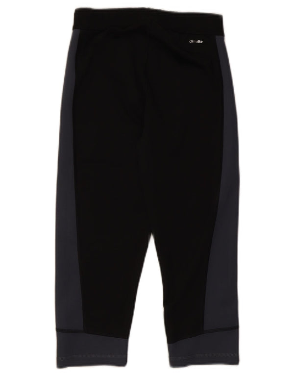 Женские леггинсы-капри Adidas UK 8/10, маленькие черные, полиэстер с цветными блоками