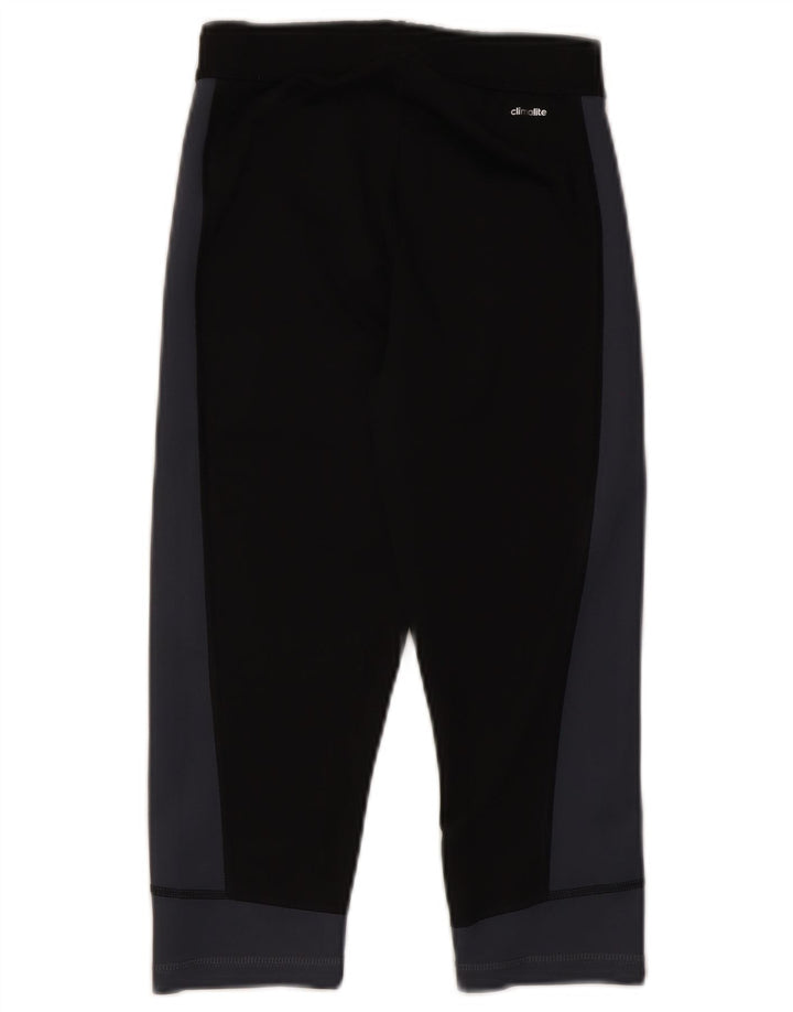Женские леггинсы-капри Adidas UK 8/10, маленькие черные, полиэстер с цветными блоками