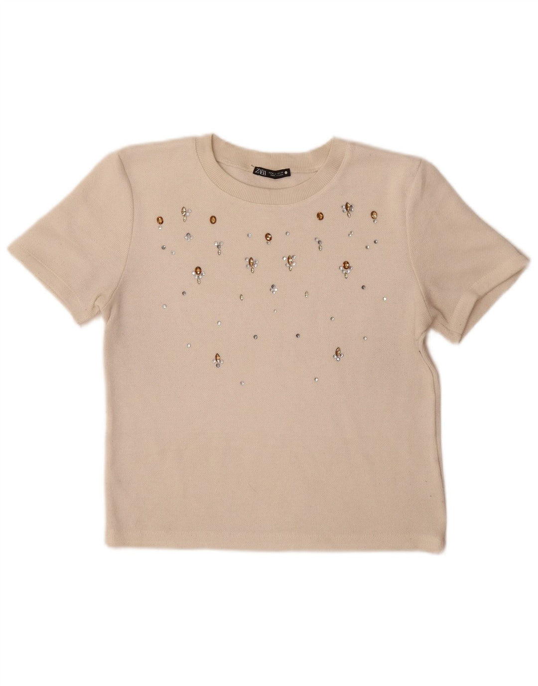 Женская футболка Zara Top UK 12 Medium Beige