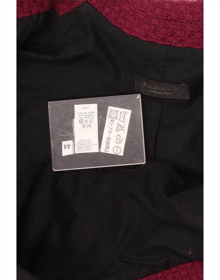 Винтажное женское двубортное пальто IT 44 Medium Burgundy Wool