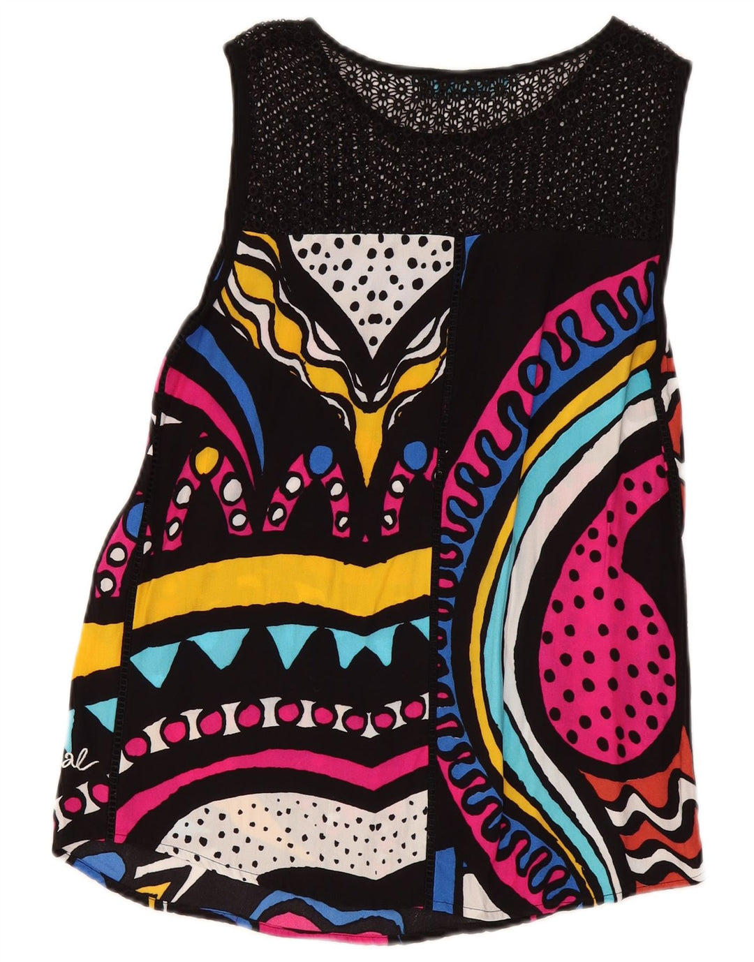 Женская туника с рисунком Desigual UK 14, средний разноцветный геометрический узор