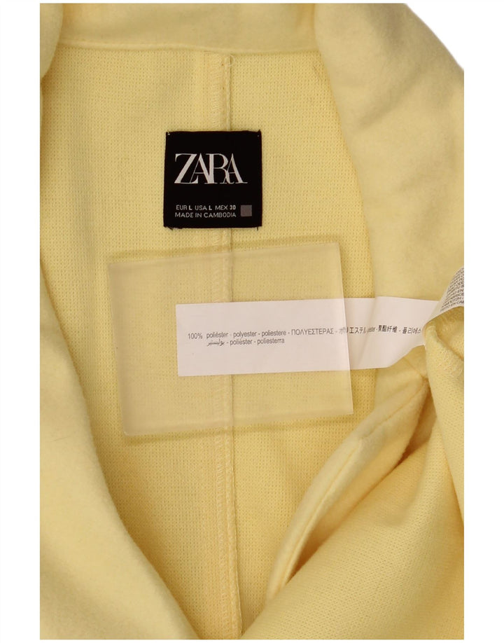 Женское открытое пальто Zara UK 16, большой желтый полиэстер