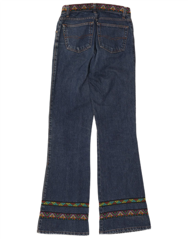 Женские джинсы ESISTO Bootcut IT 44 Medium W30 L34 Синие хлопковые с геометрическим узором