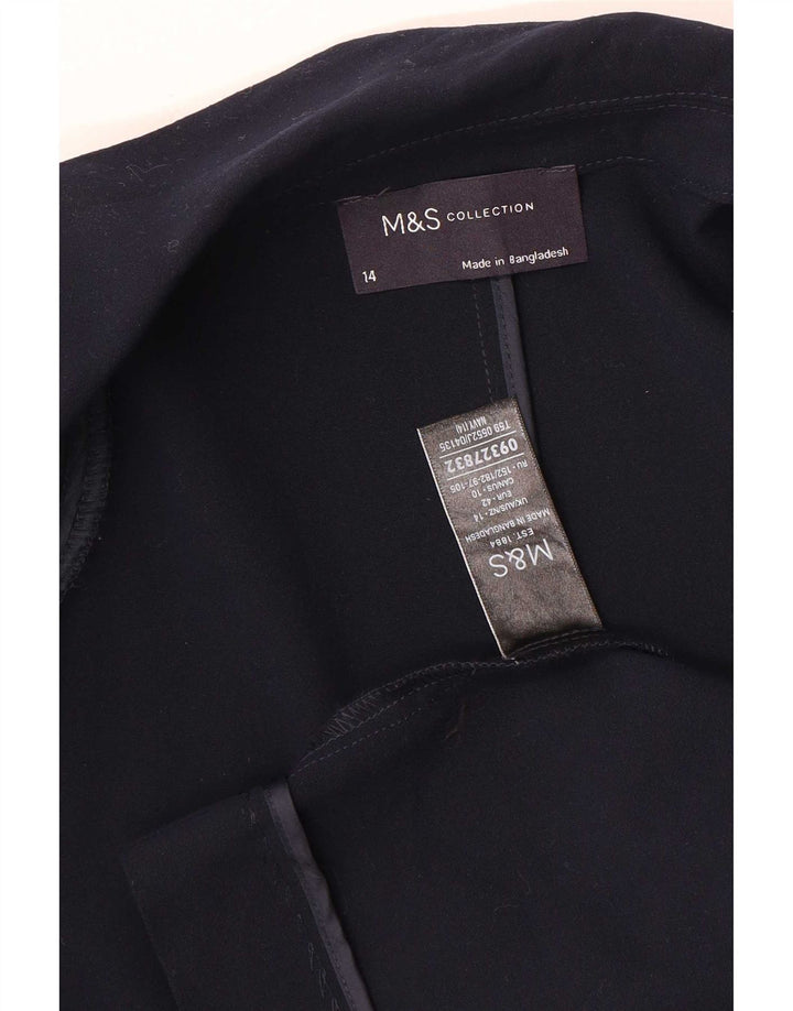 Женский пиджак с открытыми рукавами 3/4 Marks & Spencer UK 14, средний темно-синий