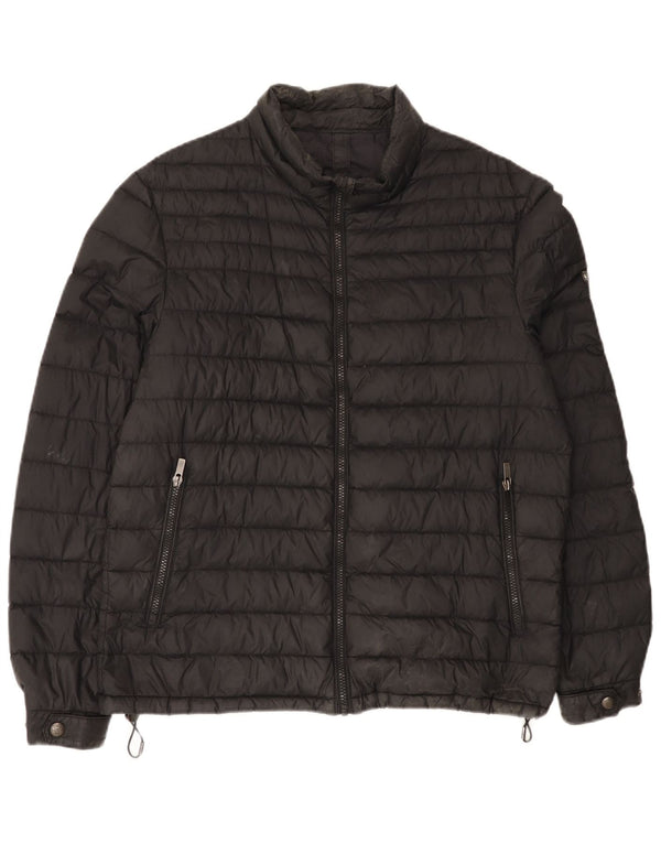 Мужская стеганая куртка Massimo Dutti UK 40, большая, черный нейлон