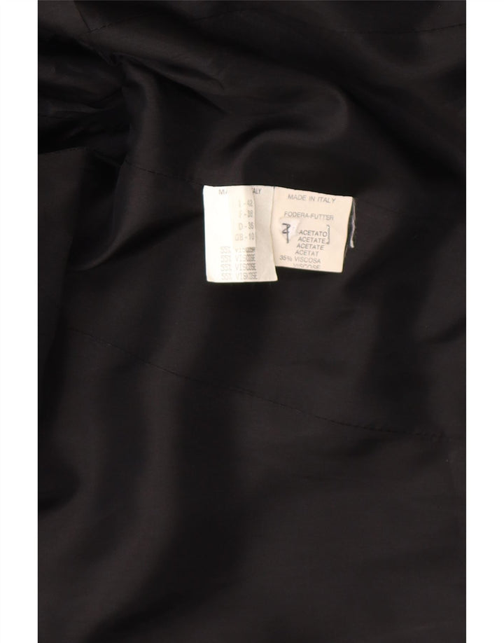VINTAGE Womens Crop Open Blazer Jacket UK 10 Small Black Cotton Vintage Vintage and Second-Hand Vintage from Messina Hembry 