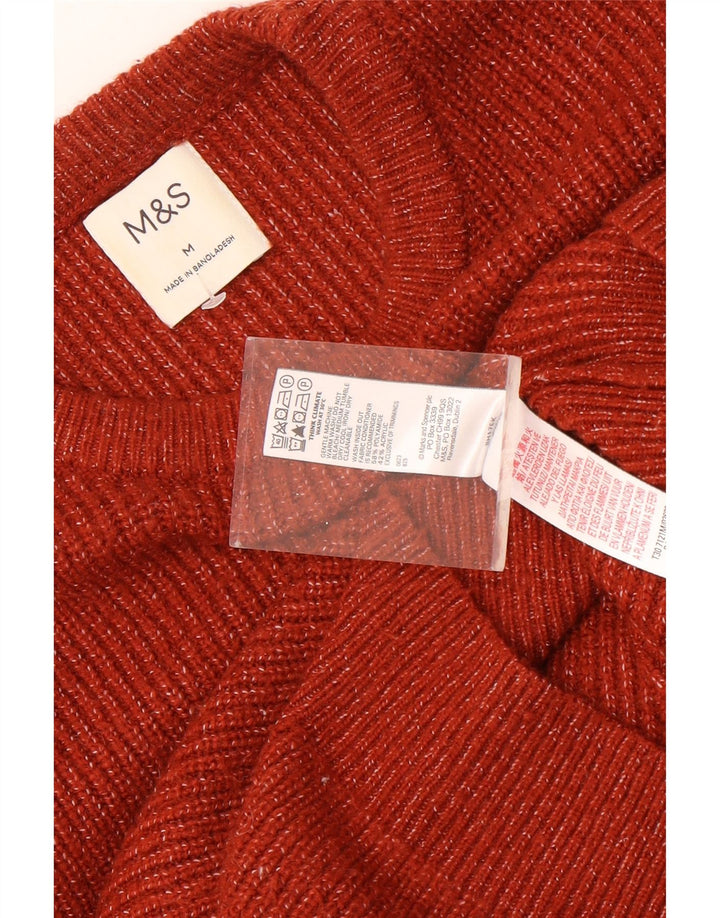 Мужской джемпер с круглым вырезом Marks & Spencer среднего коричневого цвета в крапинку