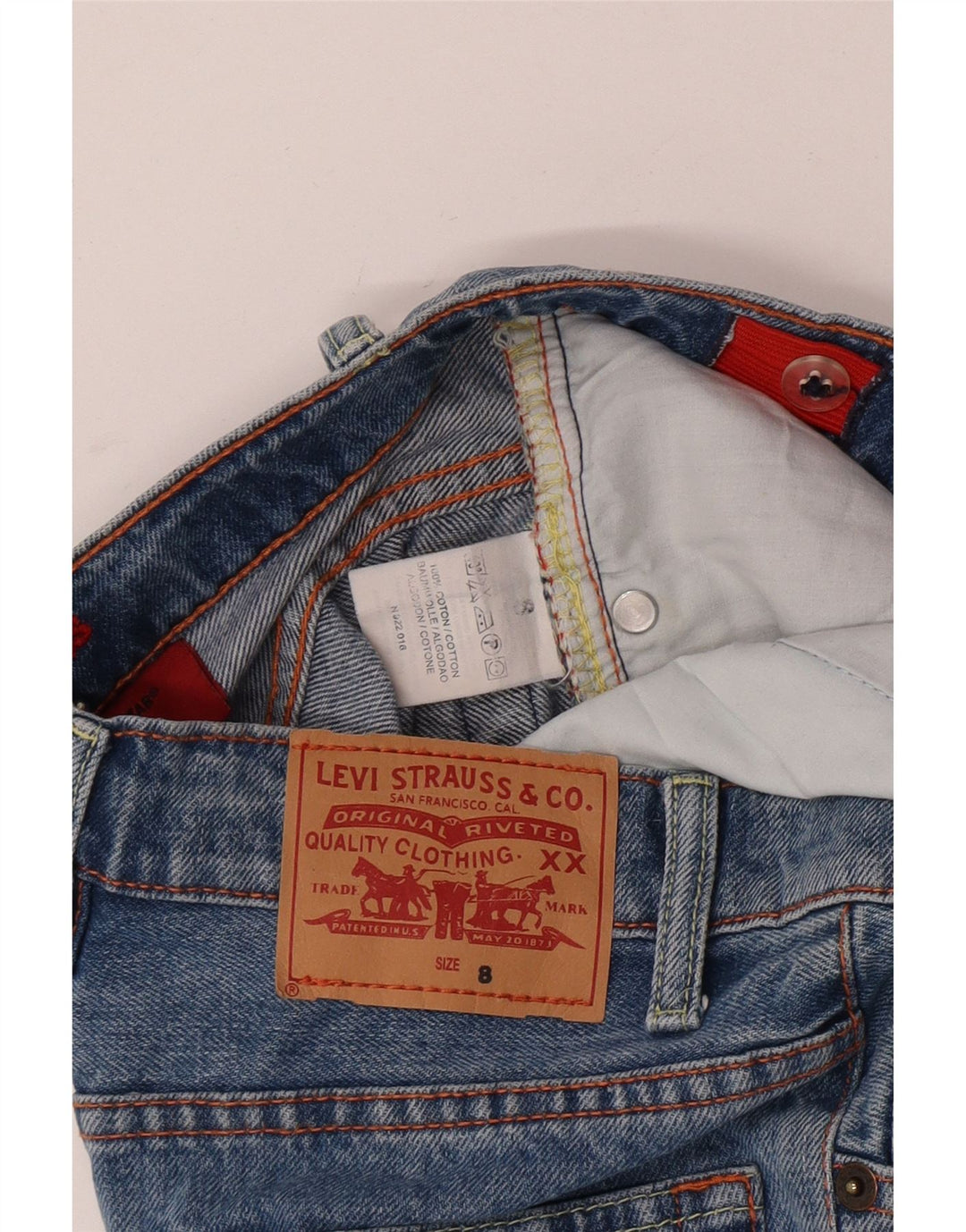 Прямые джинсы Levi's для мальчиков 7–8 лет W24 L23, синий хлопок