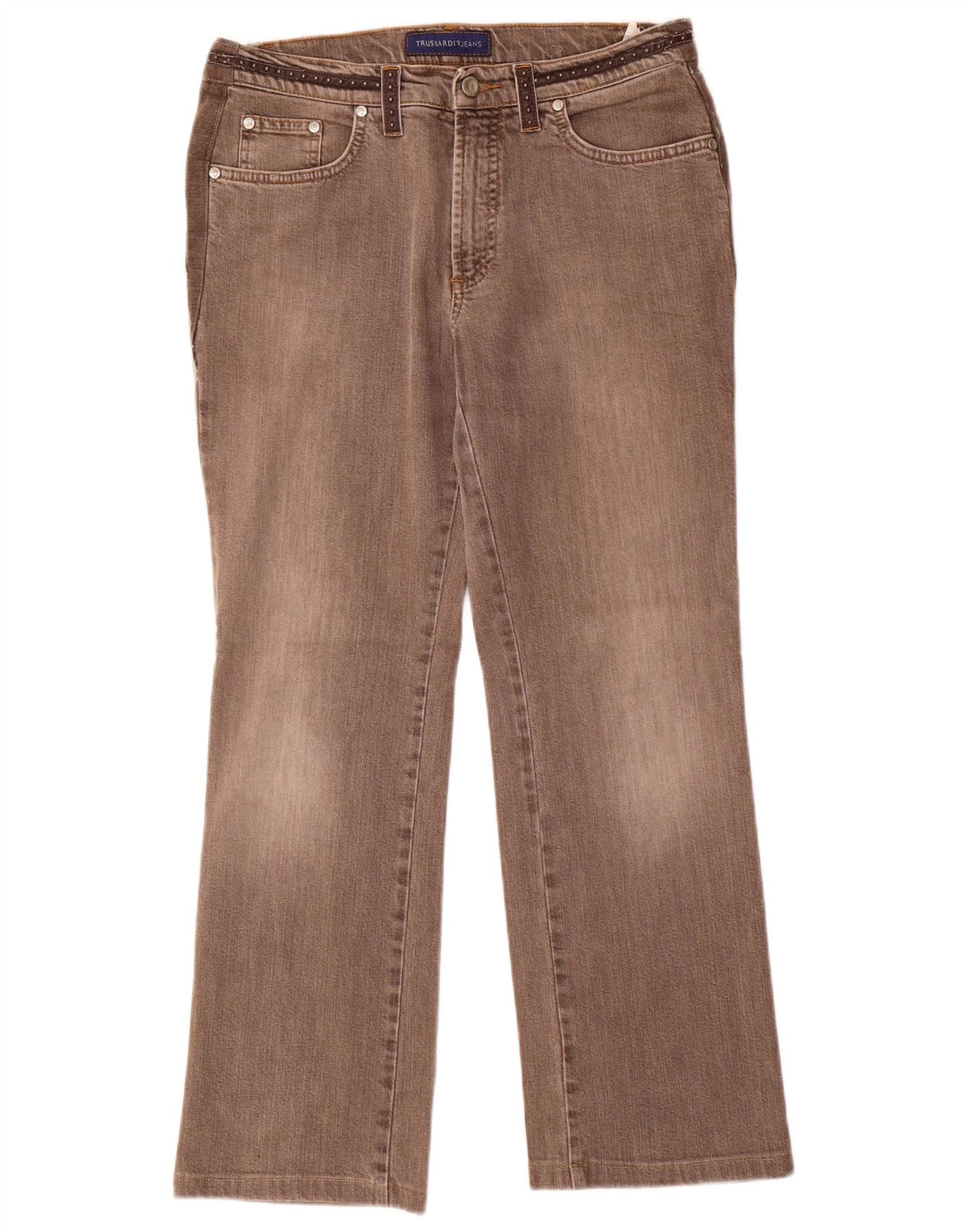 TRUSSARDI Женские прямые джинсы W28 L28 Коричневые, хлопок