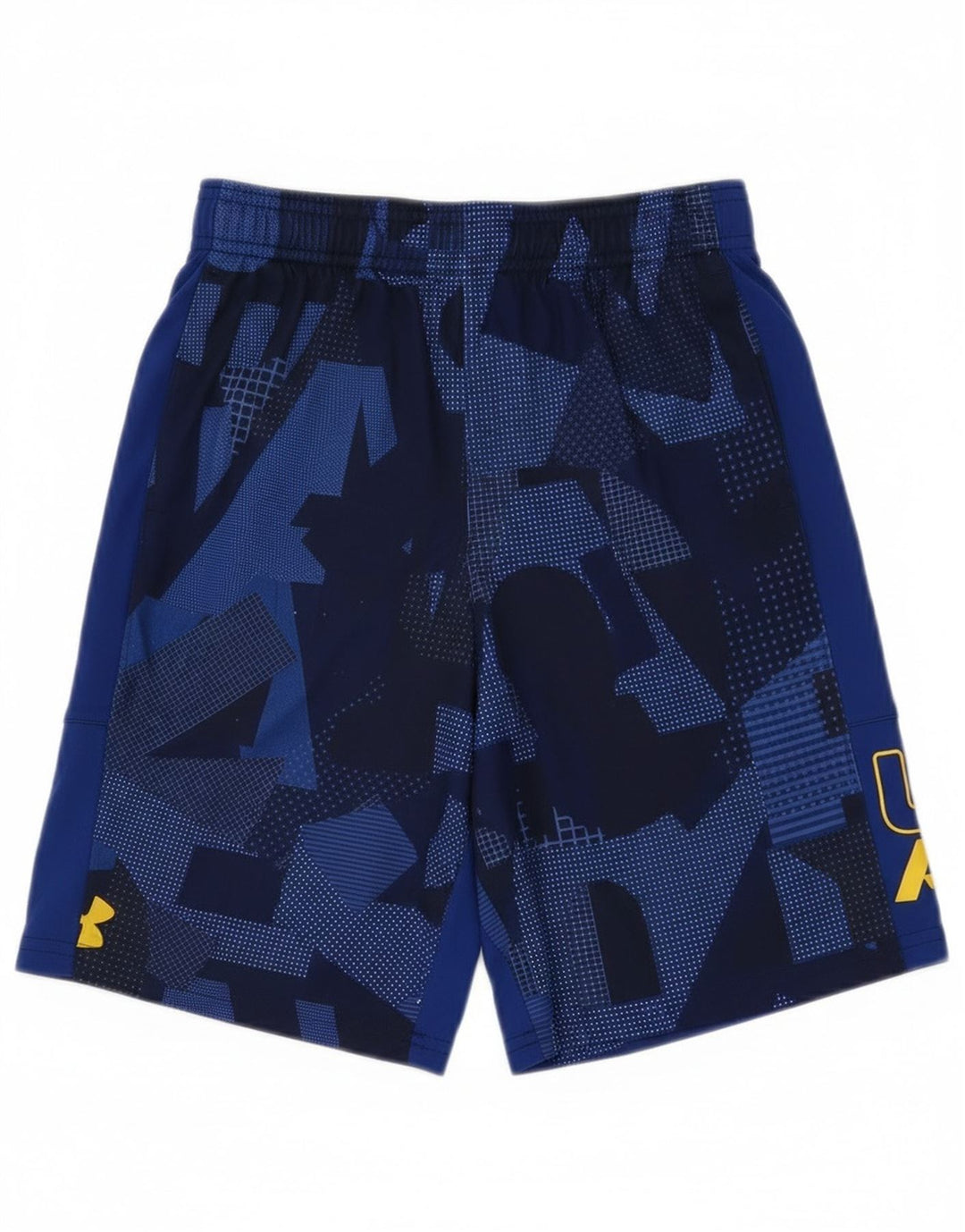Спортивные шорты Under Armour с графическим рисунком для мальчиков 9–10 лет, средние синие с геометрическим рисунком