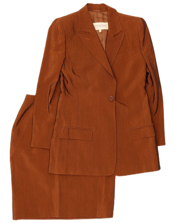 Erreuno Женский комплект из 2 предметов юбки на 1 пуговице IT 42 Medium W26 Коричневый ацетат