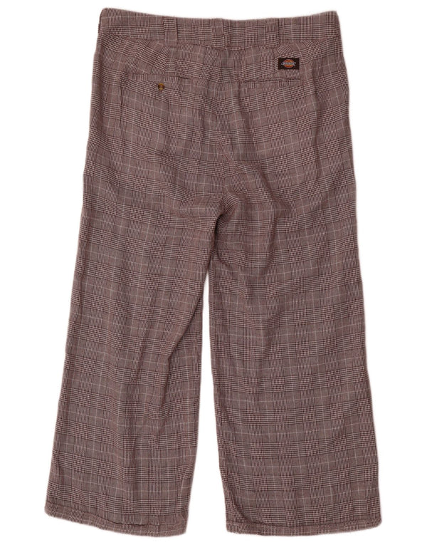 Женские укороченные брюки свободного покроя Dickies, США 14, XL, W34, L26, коричневые, в клетку
