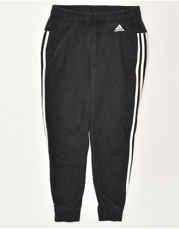 ADIDAS Womens Tracksuit Trousers Joggers UK 8/10 Small Black Cotton | Vintage Adidas | Thrift | Second-Hand Adidas | Used Clothing | Messina Hembry 